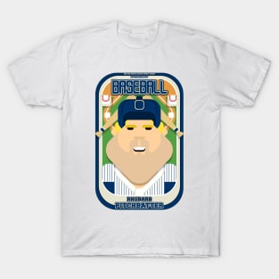 Baseball Blue Pinstripes - Rhubarb Pitchbatter - Sven version T-Shirt